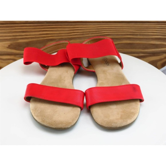 Floopi Size 8 M Women Sandal Ankle Strap Red Synthetic - Picture 3 of 10